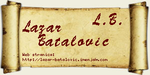 Lazar Batalović vizit kartica